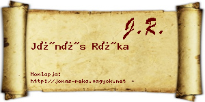 Jónás Réka névjegykártya