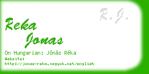 reka jonas business card